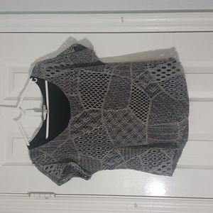 Maria Gabrielle Top Blouse With Crochet Style Blouse On Top